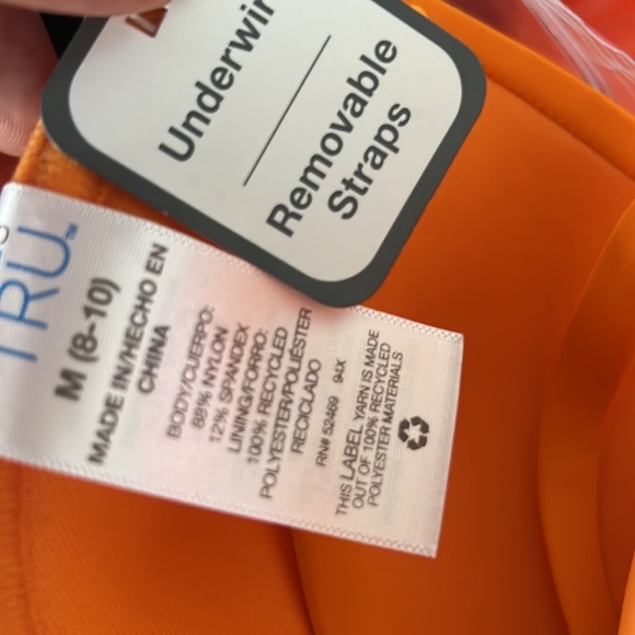 New Orange pushup padded bikini top Medium - Picture 10 of 11